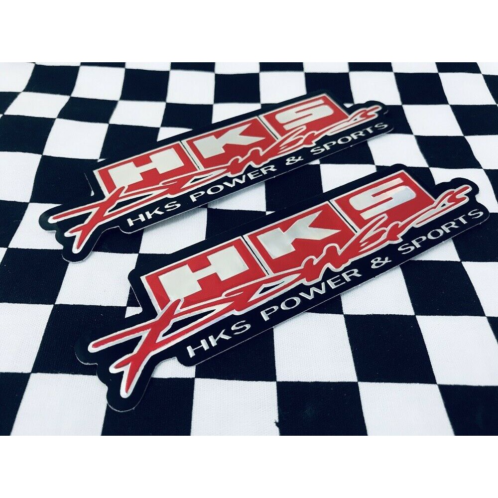 สติ๊กเกอร์ HKS สีแดง สติกเกอร์ แต่งรถ Racing ติดรถ รถมอเตอร์ไซค์ รถยนต์ รถกระบะ 3D ตัวนูน ติดกระจก ข้างรถ ท้ายรถ 2ชิ้น