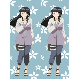 ปลอกหมอน ผ้ากํามะหยี่ ลายอนิเมะนารูโตะ Dakimakura Hyouga Hinata ขนาด 50X150 ซม. สําหรับตกแต่งบ้าน เตียง