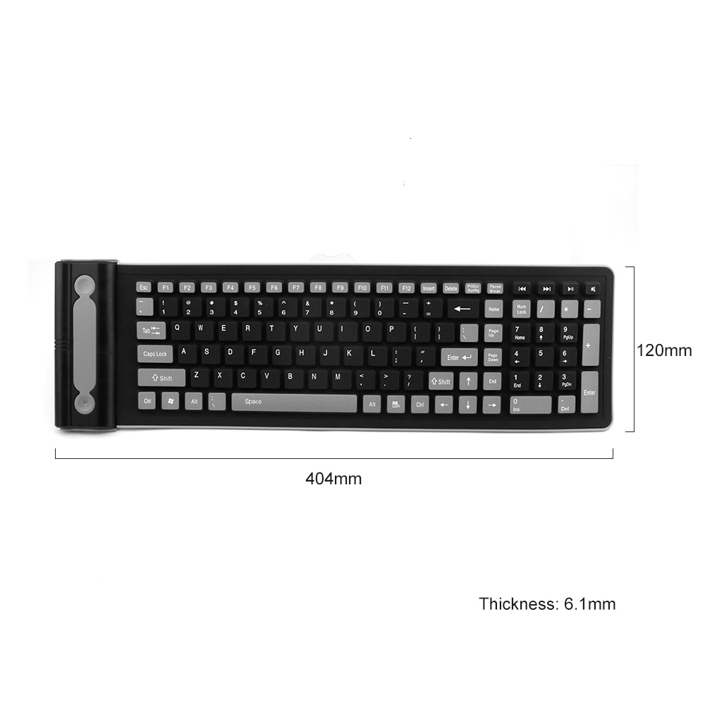 Bfoldable Silicone Wireless Keyboard 24g Usb Flexible Waterproof Slim Keyboard Universal Silent 5512