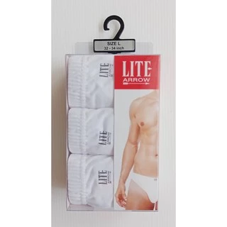 กางเกงในชาย Arrow Lite รุ่น Bikini สีขาว (3 ตัว) Size M L XL กางเกงใน ชาย แอร์โรว กกน. ชาย สีผสม ดำ เทา กรม
