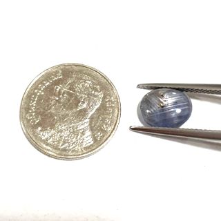 พลอยแท้ ไพลินสตาร์ ขาสตาร์สวย หายาก 3.46 ct. (BLUE STAR SAPPHIRE)