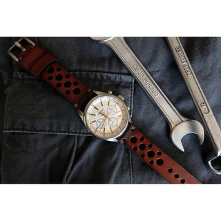 สายนาฬิกา Racing Rallye watch strap 22/20mm ,20/18 mm  Natural leather 3 mm watch strap สายนาฬิกา พร้อมบัคเคิล