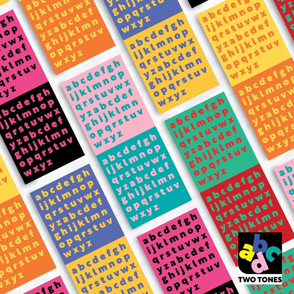 New arrival 🌈 Gimmic ABC Sticker : abcd two tones 49 baht