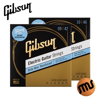 [ของแท้ 100%] Gibson Electric Guitar Strings สายกีต้าร์ไฟฟ้าแบบทนทานพิเศษ รุ่น Brite Wire Reinforced