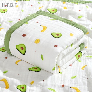 H.T.B.T Children Cotton Bath Towel Home Cute Cartoon Pattern Soft Breathable Washable Baby Blanket