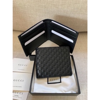 สด-ผ่อน📌แท้💯 Gucci Mens Acero GG Microguccissima Embossed Leather Bifold Wallet