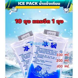 เจลเก็บความเย็น น้ำแข็งเทียม  ไอซ์แพค 10 ถุง แถม 1 ถุง เจลน้ำแข็ง ICE PACK แบบใช้ซ้ำได้  สำหรับถนอมอาหาร  onesto