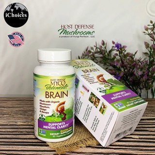 เห็ดและสมุนไพรออร์แกนิกสกัด บำรุงสมอง Host Defense® Myco Botanicals Brain 60 Vegetarian Capsules