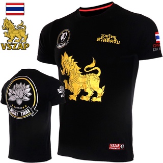 ถูกสุดๆมวยเสื้อผ้าVSZA Kirin Boxing T shirt Men MMA Gym Kickboxing Muay Thai Boxing Training Cotton Breathable Comfortab