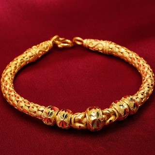 กดติดตามร้านรับส่วนลด  สร้อยข้อมือทองคำแท้ลายเกล็ดมังกรมีนา น้ำหนัก 1 บาท ส่งฟรี มีใบรับประกันสินค้า บริการหลังการขายฟรี