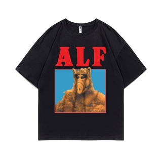 เสื้อยืดครอปใหม่ เสื้อยืดผ้าฝ้าย 100% พิมพ์ลาย Alf Gordon Shumway ตลก สําหรับผู้ชาย และผู้หญิงS-5XL