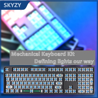 108 คีย์บอร์ดแบบกลไก ชุด RGB Light Effect Ootemu Blue/Red Switch Gaming Wired Student Keyboard Kit