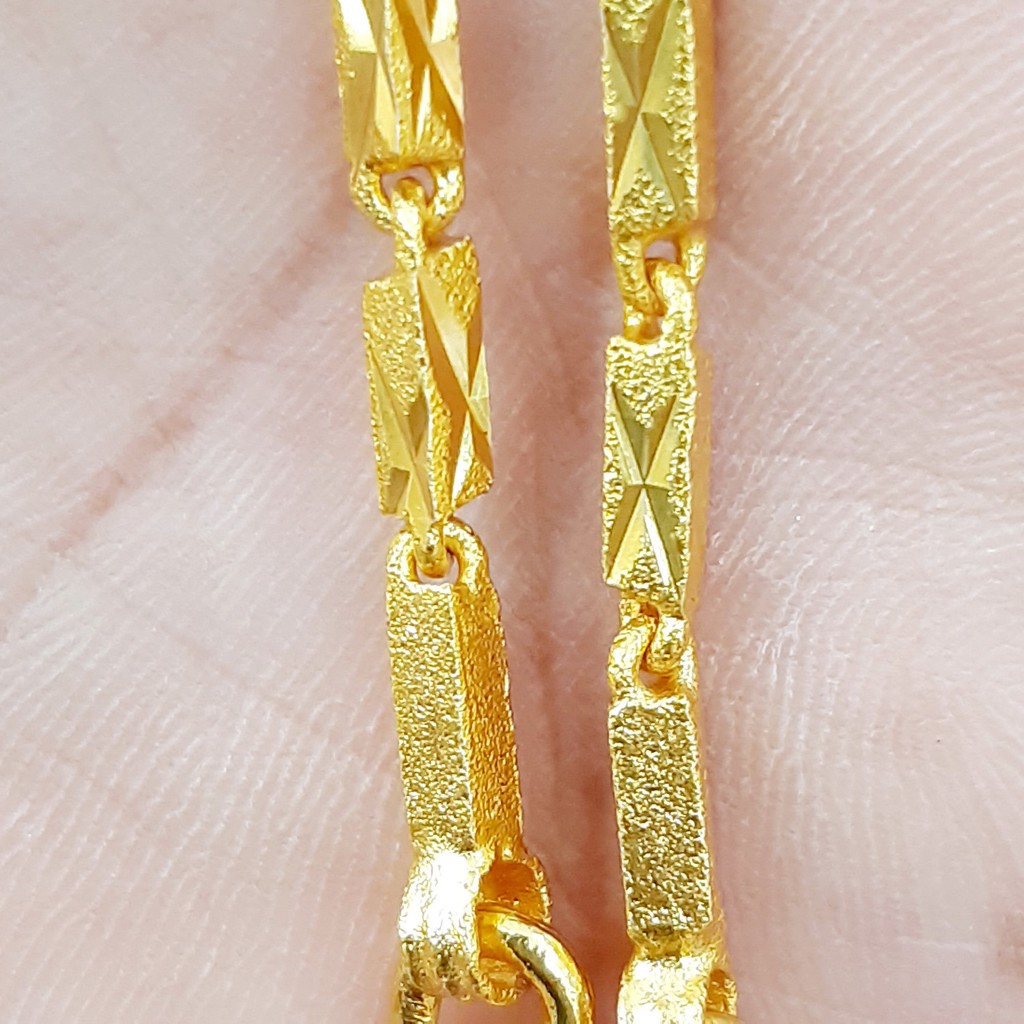 สร้อยคอ 1บาท 24นิ้ว ลายก้านไม้ขีด-ปล้องอ้อยตัดลาย แถมฟรี 1.ตลับใส่ทอง 2.ตะขอสำรอง ทองโคลนนิ่งเหมือนแท้