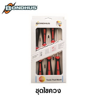 BONDHUS ไขควง 6 ตัวชุด ปากแบน-แฉก รุ่น 03310 PowerGrip (Series 3000 PowerGrip set 6 pc)