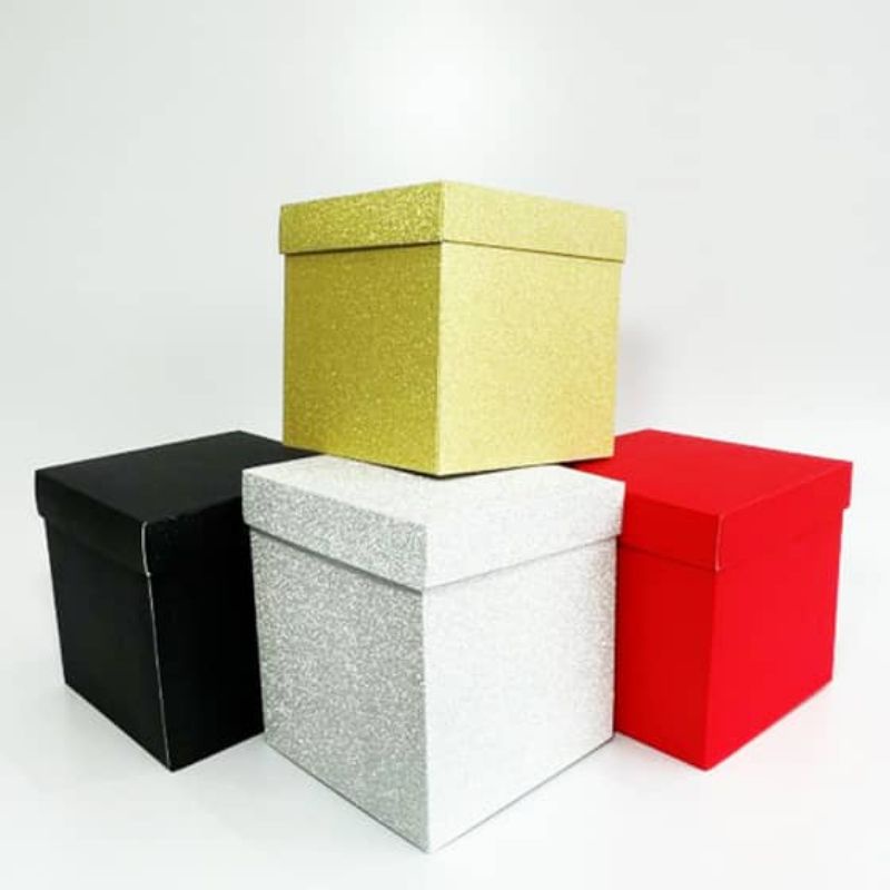 🔥DIY กล่องสี่เหลี่ยมพับได้/ กล่องดอกไม้ 15x15x15/17x17x17/ 21x21cm กล่อง