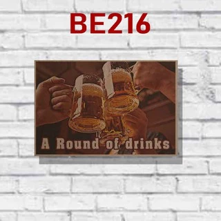 โปสเตอร์ไม้ ตกแต่งร้านเหล้า ร้านเบียร์ beer 2