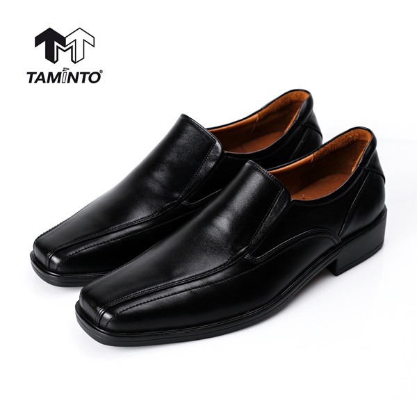 ส่งฟรี!! Taminto รองเท้าผู้ชาย หนังแท้ แบบสวม คัชชู ทำงาน หัวตัด B5907 Men's Loafers