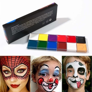 Face Body Paint Pigment Oil Painting 12 Colors Make Up Tools for Halloween Party Cosplay Makeup