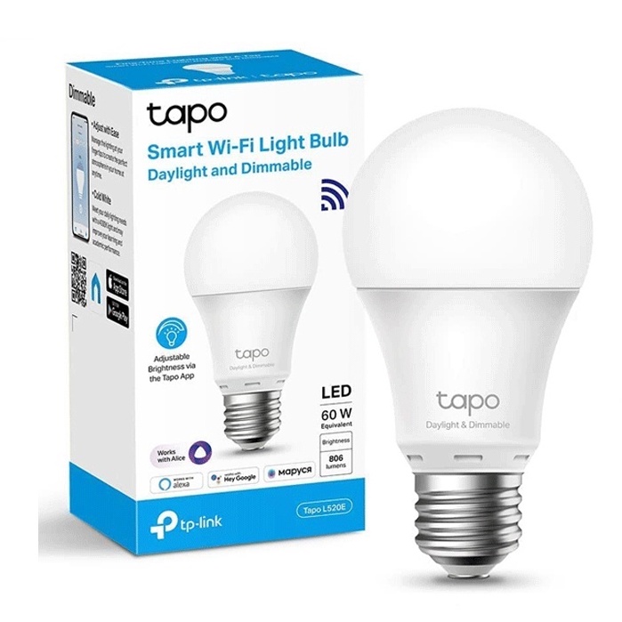 หลอดไฟ อัจฉริยะ TP-LINK (Tapo L520E) ไฟสีขาววอร์ม ออกเหลือง Tapo Smart Wi-Fi Light Bulb, Daylight & 
