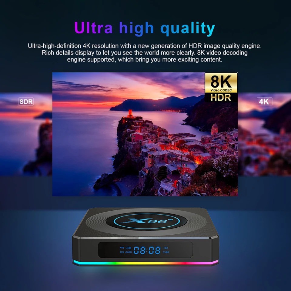สินค้าใหม่- X96 X4 แรม 4GB / 32GB Wifi 5G Bluetooth CPU S905X4 Android 11 รองรับLAN100M (แถมฟรี เม้าส์ไวเลสไร้สาย)