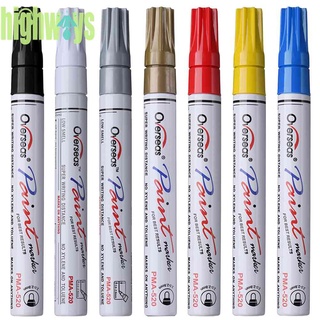 【พร้อมส่ง】ปากกามาร์กเกอร์ มาร์กเกอร์ กันน้ํามัน สําหรับทาสียางรถยนต์ [highways.th]