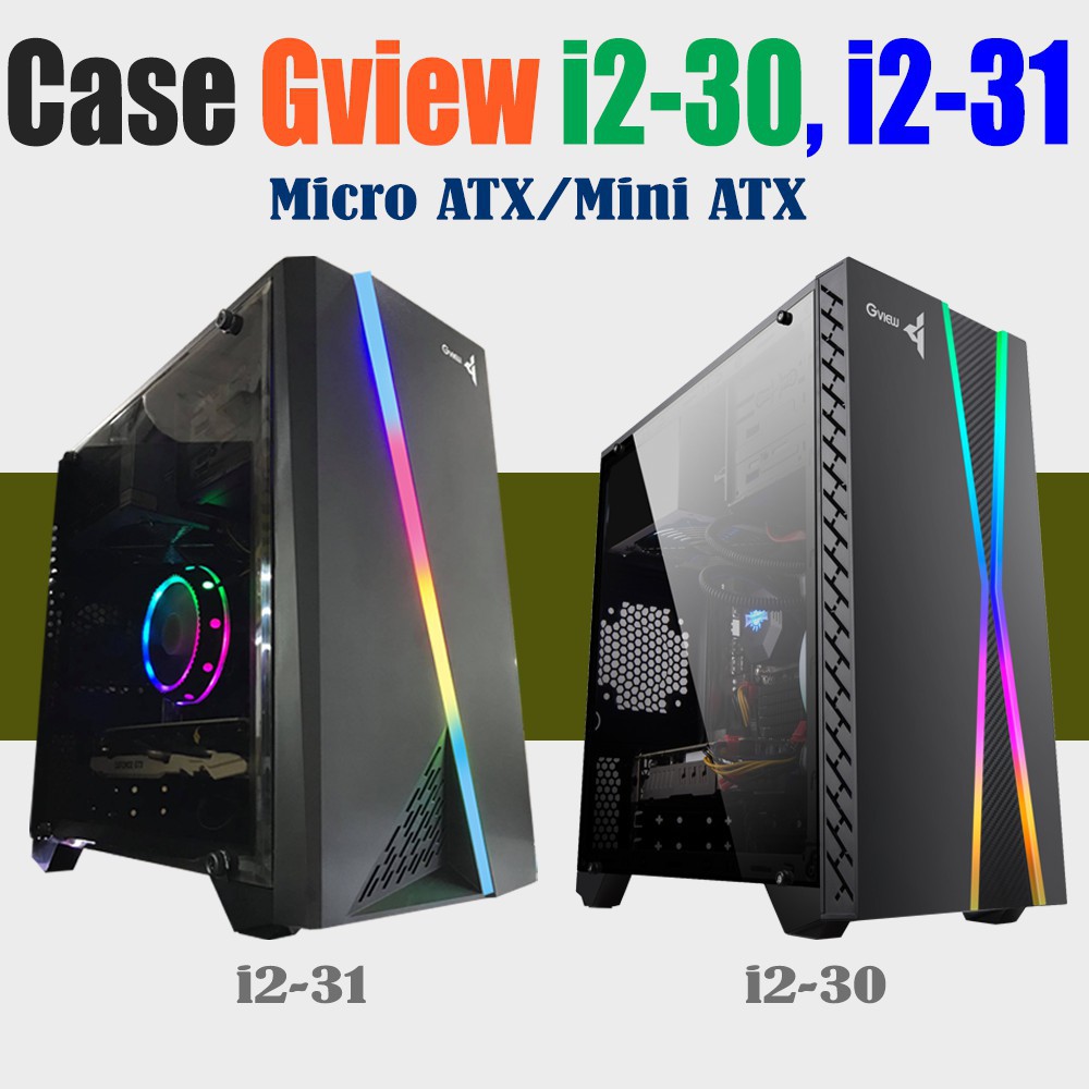 CASE (เคสเกมมิ่ง) GVIEW i2-30 , i2-31 Micro-ATX ไฟ RGB แจ่มๆ สวยๆ