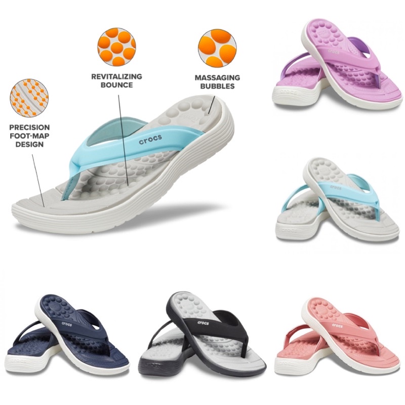 รองเท้าแตะ Crocs Reviva เพื่อสุขภาพ มีปุ่มนวด สวมใส่สบาย