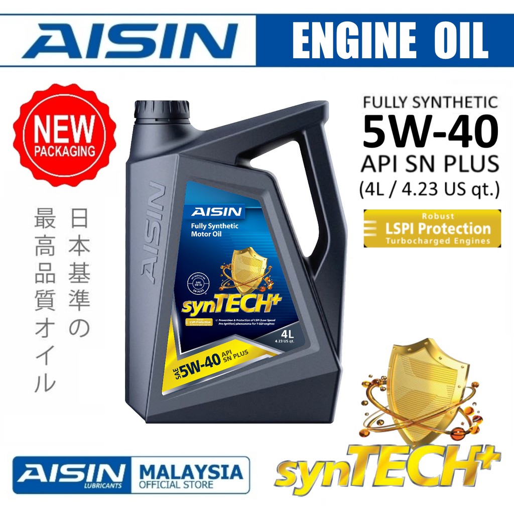 น้ํามันเครื่อง Aisin Fully Synthetic SN PLUS 5W40 (4L)