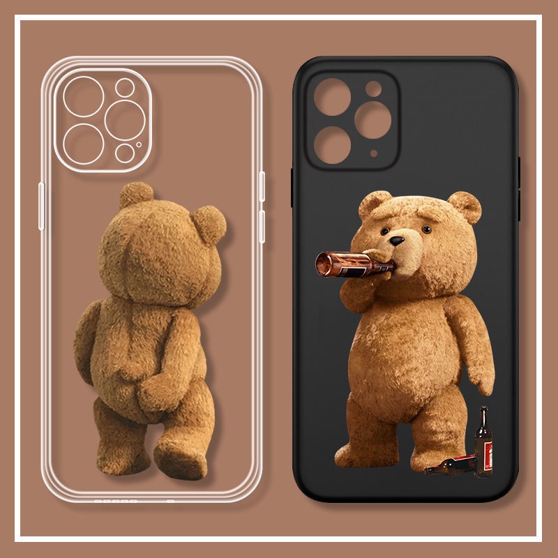 เคสโทรศัพท์มือถือ กันกระแทก ลายหมีตลก สําหรับ Iphone 13 Pro 11 Pro Max Xr 6s 7 8 Plus 12 Mini 14 Pro Xs Max