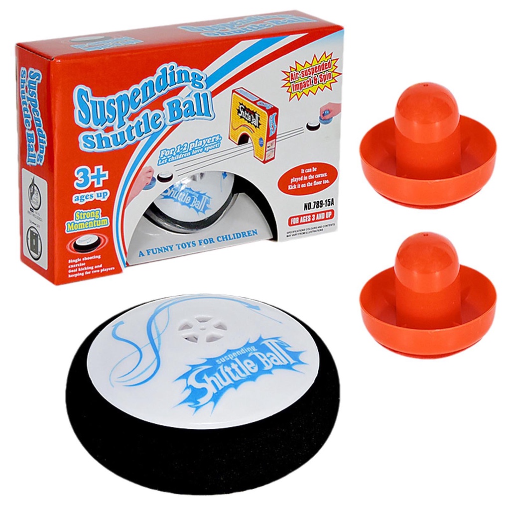 Air Hockey Hover Puck Mini ไฟฟ้าลอยฮอกกี้ 2 สีแดง Air Hockey Pushers Air Hockey เกมกระดานของเล่นเด็ก