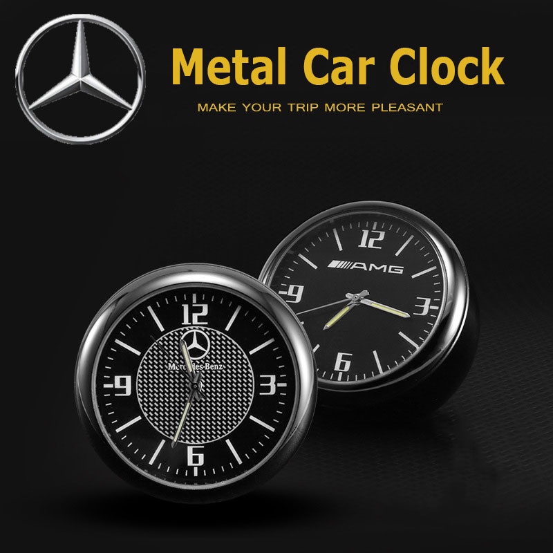 Mercedes-benz นาฬิกาดิจิตอลรถยนต์อิเล็กทรอนิกส์นาฬิกาส่องสว่างควอตซ์นาฬิกาสําหรับ AMG GLE GLC GLS GLK GLA CLS CLA W211 W212 W210 W203 W204 W205 W176 E260 E200 ACE Class