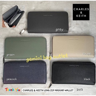 *ส่งฟรีไม่ใช่โค๊ด!! ของแท้ พร้อมส่งค่ะ* CHARLES &amp; KEITH LONG ZIP AROUND WALLET