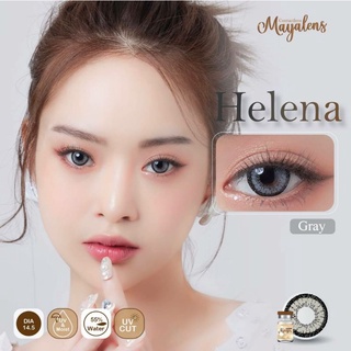 (บิ๊กอายตาโต ตัดขอบ) คอนแทคเลนส์ Helena Gray / Brown แบรนด์ Mayalens