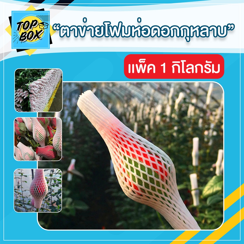 ตาข่ายโฟมห่อดอกกุหลาบ 10 CM สีขาว (แพ็ค 1 กก ประมาน 720-750 ชิ้น)