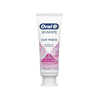 [ขายดี] ออรัล บี ทรีดีไวท์ฟาสต์ไวท์ สูตรอัพเกรดฟลูออไรด์ 90ก Oral-B 3DWhite Fast White Fortifying Mineral Toothpaste 90g