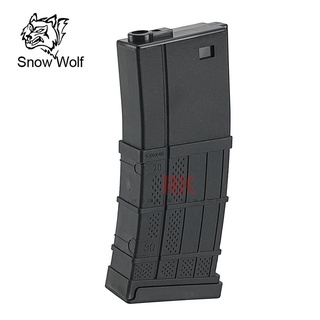 Snow Wolf 130rds LANCER Mid-Cap Magazine for M4 AEG (Black) / แม็กกาซีน SW แมก กาซีน สำหรับบีบีแอร์ซอฟต์เท่านั้น