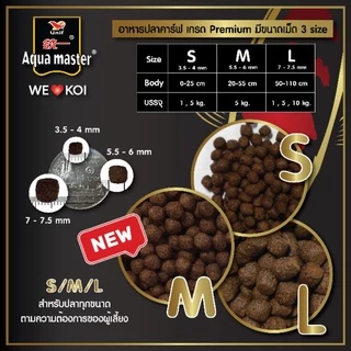 ทุกสูตร❗🔥ฟรี 1 กก.🔥 🇹🇼 อาหารปลาคาร์ฟ Aqua Master (อความาสเตอร์) เกรดพรีเมี่ยมจากประเทศไต้หวัน 🇹🇼 ขนาด 5 กก. มี 5 สูตร