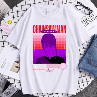 Tuxinhe เสื้อยืด พิมพ์ลายการ์ตูนญี่ปุ่น Chainsaw Man สําหรับผู้ชาย#39; s เสื้อยืดคอกลม แขนสั้น ผ้าฝ้าย 100% พิมพ์ลายมังง