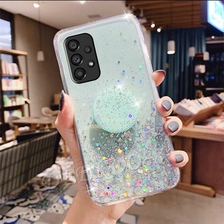 เคส ซัมซุง Samsung Galaxy A53 A33 A52S A52 A32 A22 A12 A02 M52 M32 M12 M02 4G 5G Handphone Case Bling Glitter Star Phone Cell Casing Back Cover with Stand Holder TPU Softcase เคสโทรศัพท์ SamsungA53 SamsungA33