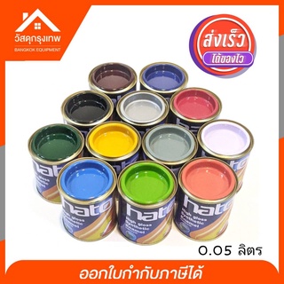 สีน้ำมัน ⚡ทนต่อทุกสภาพอากาศ Hato สีเคลือบเงา ขนาด 0.05 ลิตร ป๋องจิ๋ว ทารั้ว ประตู หน้าต่าง เฟอร์นิเจอร์