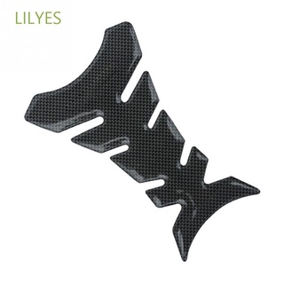 Lilyes สติ๊กเกอร์คาร์บอนไฟเบอร์สีดํา 3D สําหรับติดฝาถังน้ํามันรถแข่งรถจักรยานยนต์