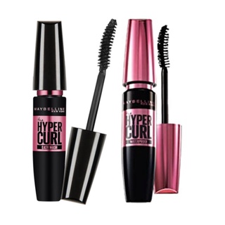 สีดำ MAYBELLINE THE HYPERCURL WATERPROOF MASCARA 9.2 ml เมเบอร์ลีน มาสค่าร่า ( กันน้ำ , ล้างออกง่าย )