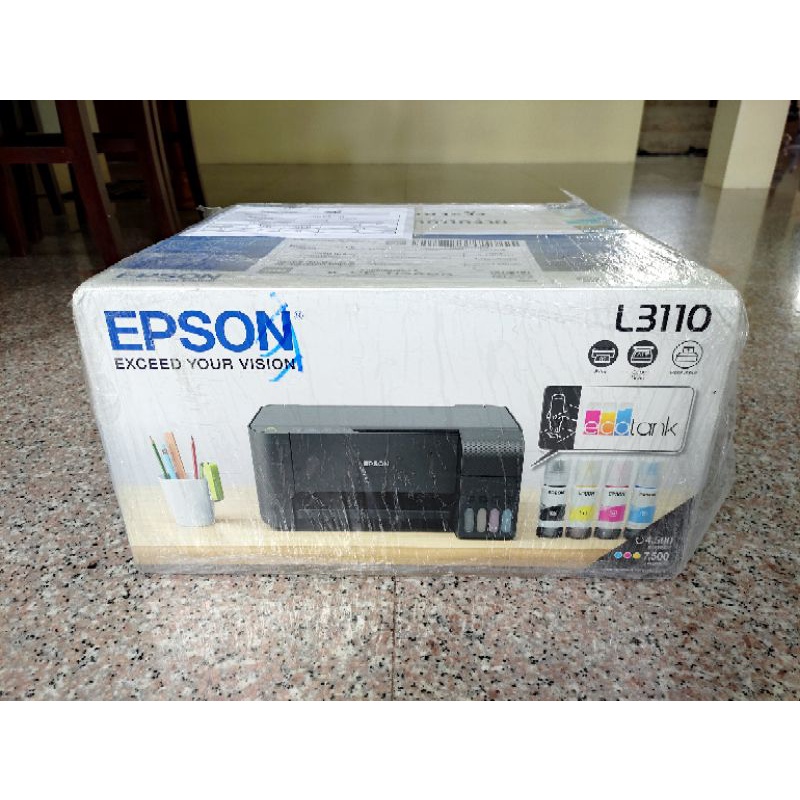 ขายปริ้นเตอร์ EPSON EcoTank L3110 มือหนึ่ง แท้ 100% แถมหมึกพิมพ์กันน้ำ 4 สี ขายถูกที่สุดใน Shopee !!!