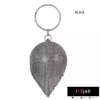 Bling Gold Silver Black Crystal Clutches Women Party