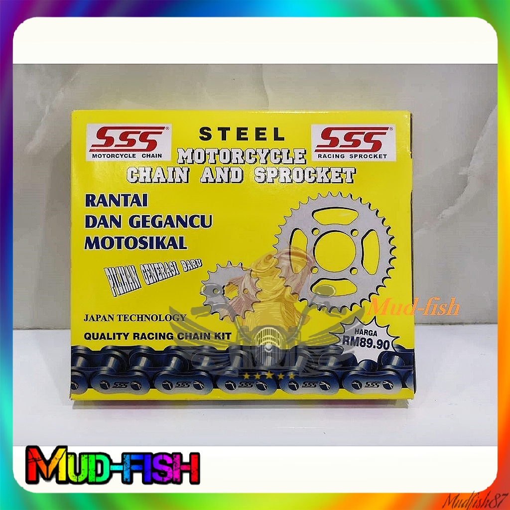 RANTAI SSS KAWASAKI NINJA KR150 CHAIN & STEEL SPROCKETS DRIVE KIT