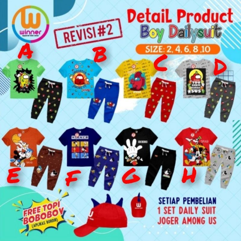 WIN001T WINNER DAILY SET MICKEY & AMONG US SERIES Usoa 2 4 6 8 10 ปี