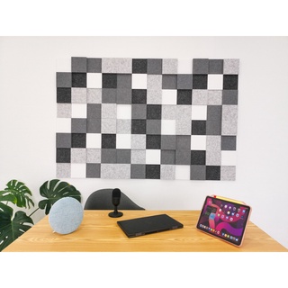 แผ่นอะคูสติก แผ่นซับเสียงตกแต่งผนัง acoustic panel รีไซเคิลจากขวดน้ำ FE-felt รุ่น GEO-Cube