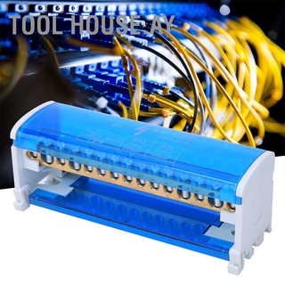 เครื่องมือ House.Ay 215 Terminal Distribution Box Din Rail 2-ระดับ Single Phase พร้อมฝาครอบใส