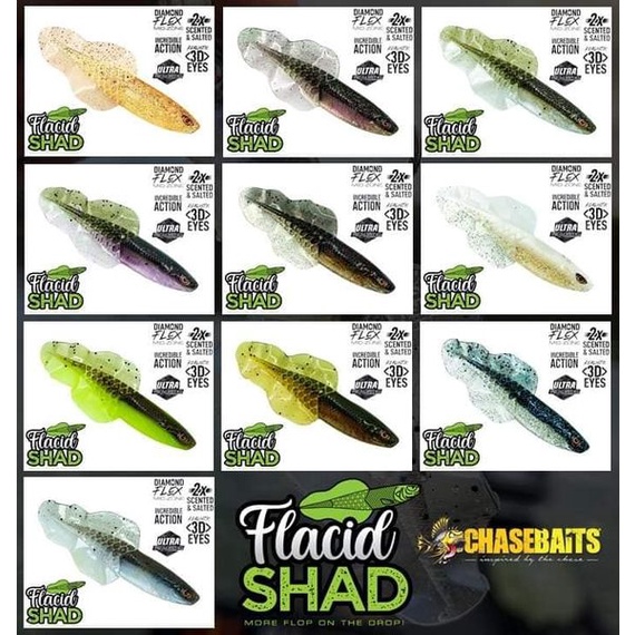 CHASEBAITS FLACID SHAD 4.25นิ้ว ปลายาง พริ้วๆ ของแท้ 100%