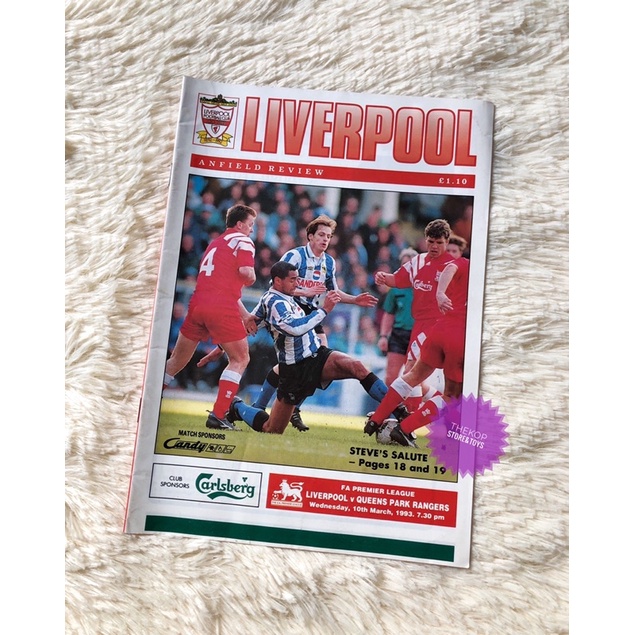 Liverpool หนังสือแมทเดย์ปี 1993. ลิเวอร์พูลพบควีนส์ พาร์ค แรนเจอร์